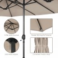 15 Feet Double-Sided Patio Umbrella with 12-Rib Structure - Gallery View 16 of 66