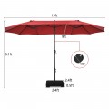 15 Feet Double-Sided Patio Umbrella with 12-Rib Structure - Gallery View 4 of 66