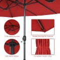 15 Feet Double-Sided Patio Umbrella with 12-Rib Structure - Gallery View 10 of 66
