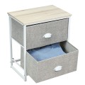 Sturdy Steel Frame Nightstand with Fabric Drawers - Gallery View 6 of 25