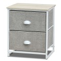 Sturdy Steel Frame Nightstand with Fabric Drawers - Gallery View 8 of 25