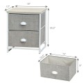 Sturdy Steel Frame Nightstand with Fabric Drawers - Gallery View 13 of 25