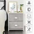 Sturdy Steel Frame Nightstand with Fabric Drawers - Gallery View 9 of 25