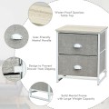 Sturdy Steel Frame Nightstand with Fabric Drawers - Gallery View 10 of 25