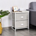 Sturdy Steel Frame Nightstand with Fabric Drawers - Gallery View 2 of 25