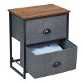 Sturdy Steel Frame Nightstand with Fabric Drawers - Gallery View 17 of 25