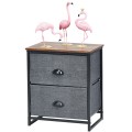 Sturdy Steel Frame Nightstand with Fabric Drawers - Gallery View 18 of 25