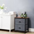 Sturdy Steel Frame Nightstand with Fabric Drawers - Gallery View 16 of 25