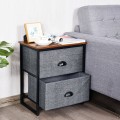 Sturdy Steel Frame Nightstand with Fabric Drawers - Gallery View 14 of 25