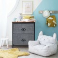 Sturdy Steel Frame Nightstand with Fabric Drawers - Gallery View 15 of 25
