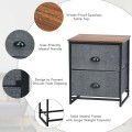 Sturdy Steel Frame Nightstand with Fabric Drawers - Gallery View 23 of 25