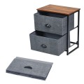 Sturdy Steel Frame Nightstand with Fabric Drawers - Gallery View 20 of 25