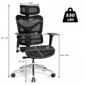 Ergonomic Mesh Adjustable High Back Office Chair with Lumbar Support - Gallery View 4 of 12