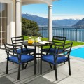 5 Pieces Outdoor Patio Dining Chair Table Set with Cushions