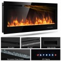 50 Inch Recessed Electric Insert Wall Mounted Fireplace with Adjustable Brightness - Gallery View 9 of 12