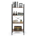 4-Tier Industrial Ladder Shelf with Metal Frame - Gallery View 9 of 11