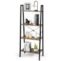 4-Tier Industrial Ladder Shelf with Metal Frame - Gallery View 8 of 11