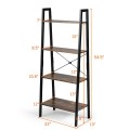 4-Tier Industrial Ladder Shelf with Metal Frame - Gallery View 4 of 11