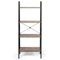 4-Tier Industrial Ladder Shelf with Metal Frame - Gallery View 10 of 11