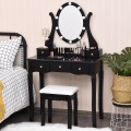 10 Dimmable Lights Vanity Table Set with Lighted Mirror and Cushioned Stool - Gallery View 29 of 34