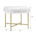 Luxurious Faux Fur Covered Footrest Stool with Gold Metal Base - Gallery View 27 of 35