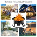 58,000BTU Firebowl Outdoor Portable Propane Gas Fire Pit with Cover and Carry Kit - Gallery View 11 of 13
