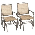 2 Pieces Patio Swing Single Glider Chair Rocking Seating - Gallery View 3 of 13
