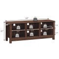 Universal Wooden TV Stand for TVs up to 60 Inch with 6 Open Shelves - Gallery View 4 of 24