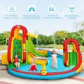 Kid's Inflatable Water Slide Bounce House with Climbing Wall and Pool Without Blower - Gallery View 2 of 13