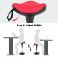Adjustable Swivel Sitting Balance Wobble Stool Standing Desk Chair-Red