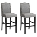 Set of 2 Counter Height Dining Side Barstools with Thick Cushion - Gallery View 3 of 7