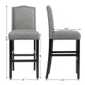 Set of 2 Counter Height Dining Side Barstools with Thick Cushion - Gallery View 4 of 7
