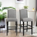 Set of 2 Counter Height Dining Side Barstools with Thick Cushion - Gallery View 2 of 7