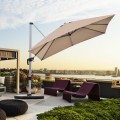 10 Feet 360° Tilt Aluminum Square Patio Umbrella without Weight Base - Gallery View 35 of 80