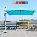 10 Feet 360° Tilt Aluminum Square Patio Umbrella without Weight Base - Gallery View 26 of 80