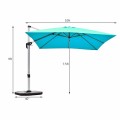10 Feet 360° Tilt Aluminum Square Patio Umbrella without Weight Base - Gallery View 34 of 80