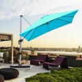 10 Feet 360° Tilt Aluminum Square Patio Umbrella without Weight Base - Gallery View 24 of 80