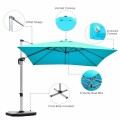 10 Feet 360° Tilt Aluminum Square Patio Umbrella without Weight Base - Gallery View 32 of 80