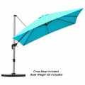 10 Feet 360° Tilt Aluminum Square Patio Umbrella without Weight Base - Gallery View 29 of 80