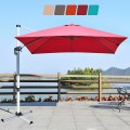 10 Feet 360° Tilt Aluminum Square Patio Umbrella without Weight Base - Gallery View 15 of 80