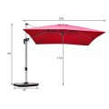 10 Feet 360° Tilt Aluminum Square Patio Umbrella without Weight Base - Gallery View 23 of 80