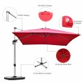 10 Feet 360° Tilt Aluminum Square Patio Umbrella without Weight Base - Gallery View 19 of 80