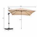 10 Feet 360° Tilt Aluminum Square Patio Umbrella without Weight Base - Gallery View 5 of 80