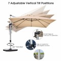 10 Feet 360° Tilt Aluminum Square Patio Umbrella without Weight Base - Gallery View 9 of 80