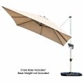 10 Feet 360° Tilt Aluminum Square Patio Umbrella without Weight Base - Gallery View 6 of 80