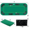 80 Inch x 36 Inch Folding 8 Player Deluxe Texas Poker Table Top with Bag