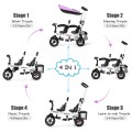 Twins Baby Tricycle With Safety Double Rotatable Seat