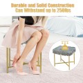 Luxurious Faux Fur Covered Footrest Stool with Gold Metal Base - Gallery View 21 of 35