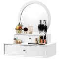 Makeup Dressing Wall Mounted Vanity Mirror with 2 Drawers