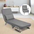 Convertible Folding Sofa Bed Sleeper Chair with Pillow and 5 Position Adjustable Backrest - Gallery View 57 of 58